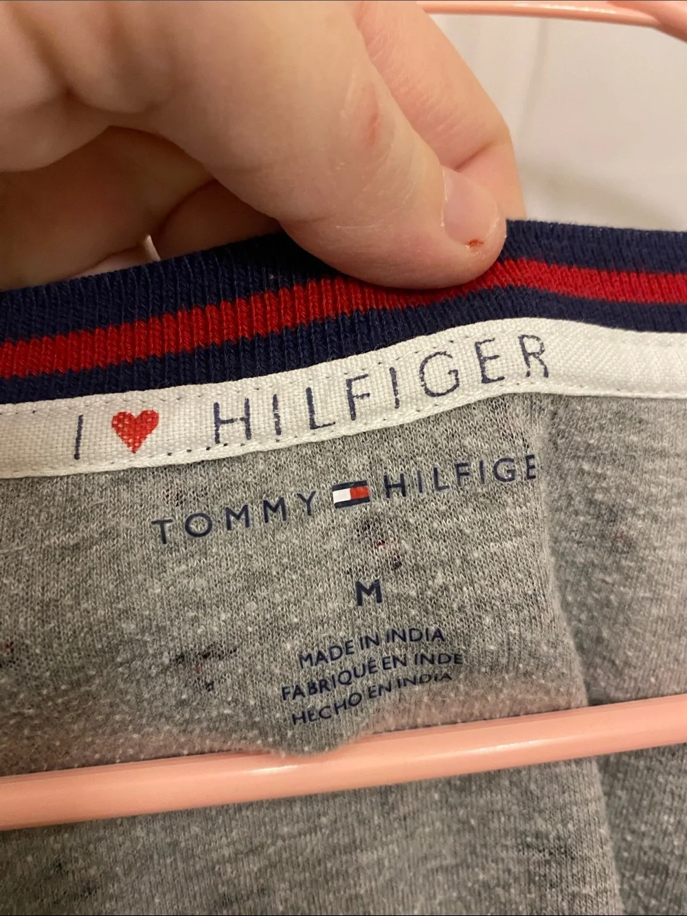 Tommy Hilfiger Sleep shirt with Navy & Red Trim Medium